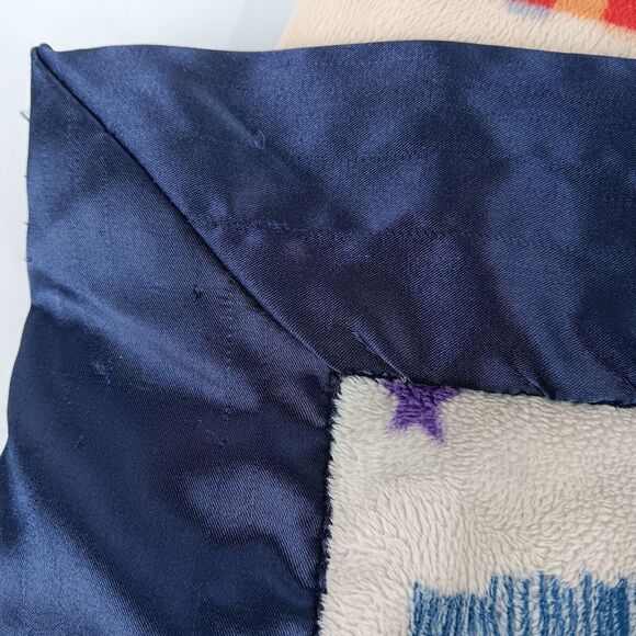 My Blankee Blue Satin Trim Sports Theme Baby Security Blanket Lovey Toddler - Picture 7 of 10